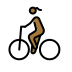 woman biking, medium-dark skin tone